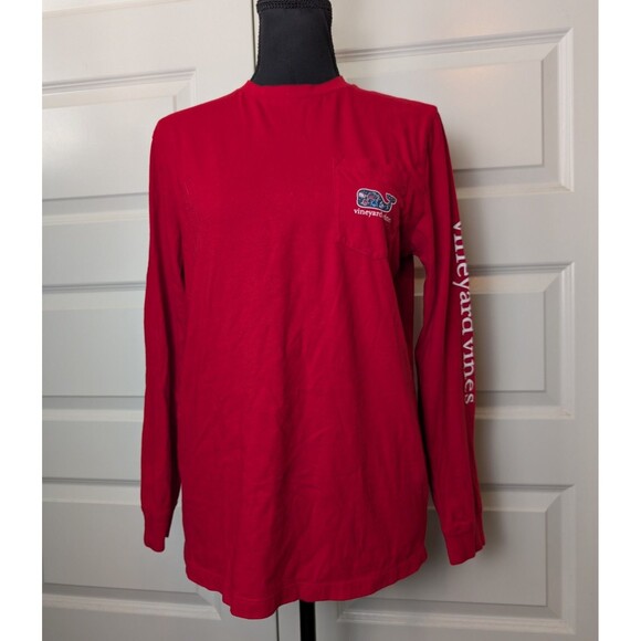 Vineyard Vines Youth Size 18 (XL) Christmas T-Shirt Whale Long Sleeve Pocket - Picture 2 of 8
